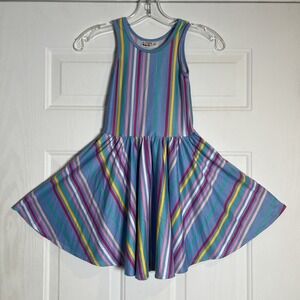 Dot Dot Smile Girls Twirl  Stripes Print Tank Dress Size 5/6